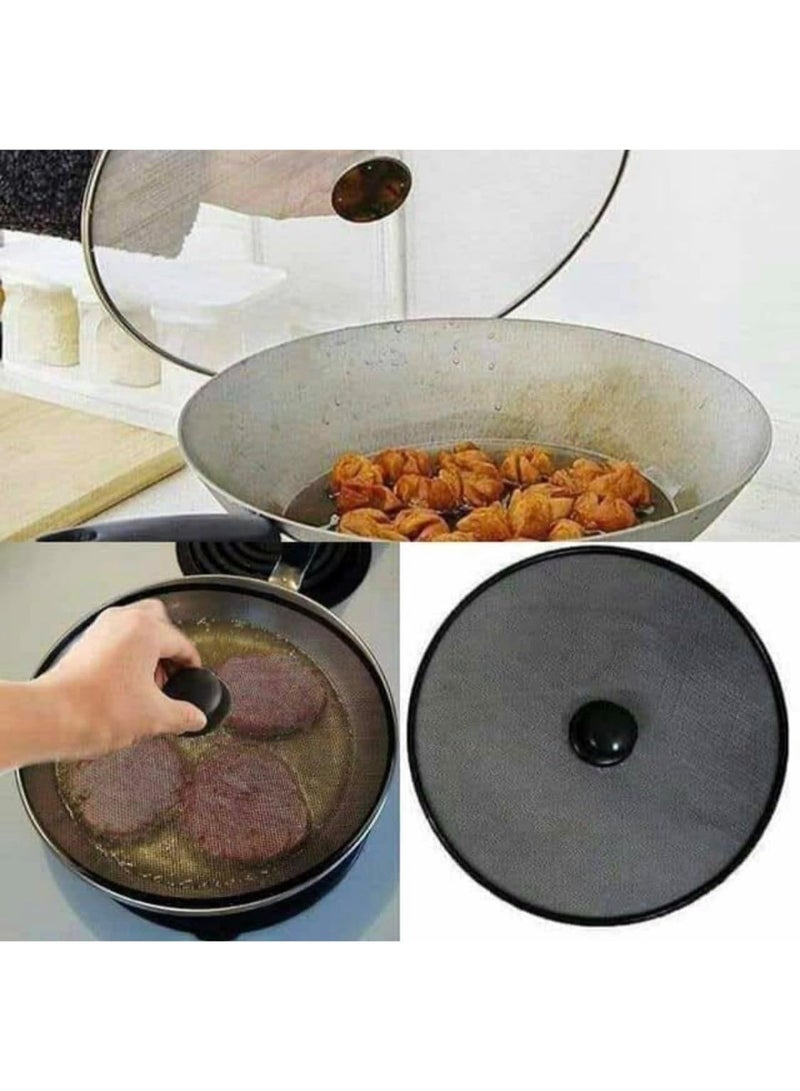 غطاء قلي شبك مانع لرذاذ الزيت – حماية فعالة أثناء القلي والطهي - Image 5