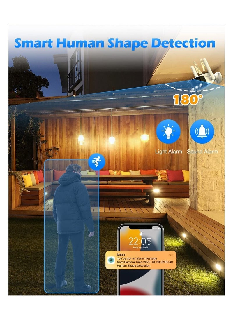 Generic - Wireless Security Camera Outdoor, Dual-Lens 180° Ultra Wide Angle, 4MP HD Home Surveillance Cam, 2.4GHz WiFi, Motion Detection, 2-Way Audio, IP66 Waterproof - Image 1