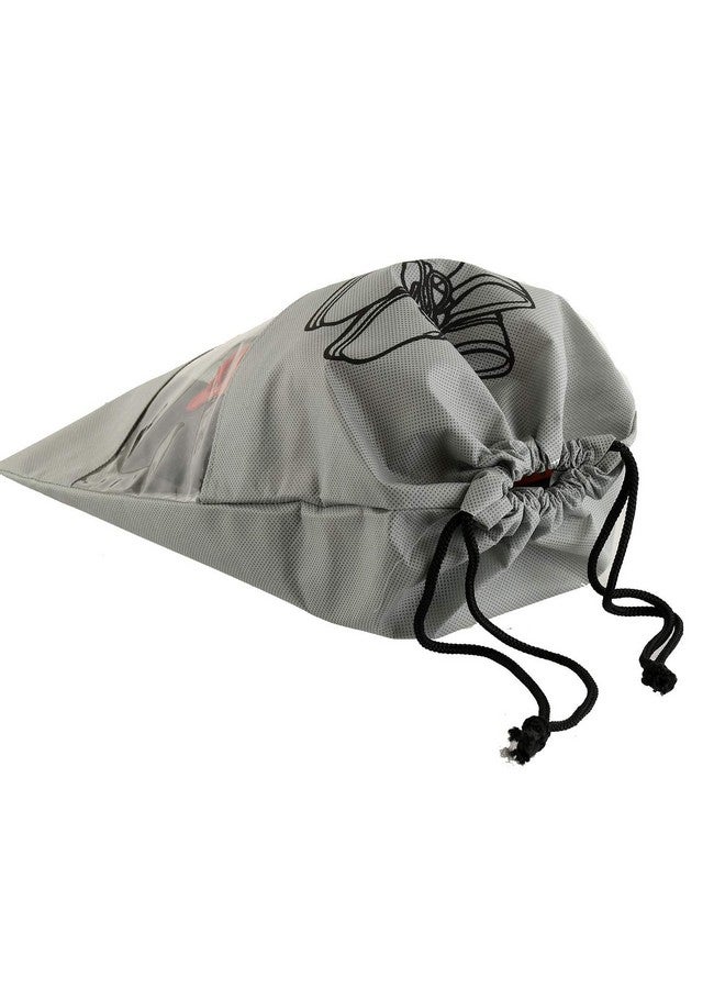 Kuber Industries Shoe Bags Pouches|Shoe Cover for Traveling|Non Woven Drawstring Bag|Shoe Bag for Shoes, Slipper, Heels|Transparent Window|Pack of 12 (Grey) - Image 5