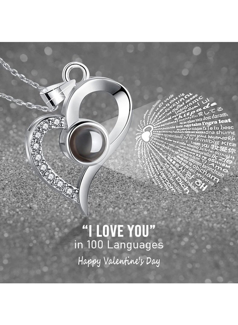 بداية مثالية قلادة مع زهور محفوظة في صندوق هدايا - 16 وردة حمراء دائمة مع قلادة "أحبك" للأم/الابنة/الصديقة/الزوجة في ذكرى الزواج/الزفاف/عيد الميلاد - Image 3