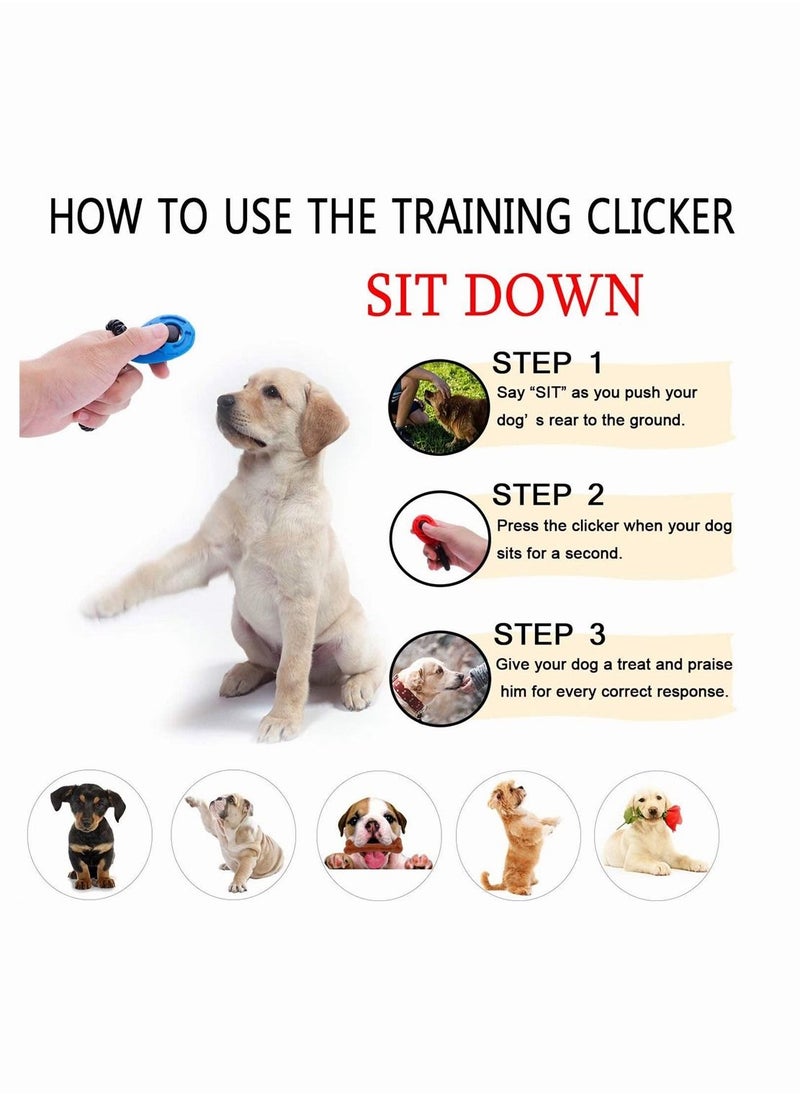 SYOSI Pet Trainer, SYOSI 2 Pack Dog Training Clicker with Wrist Strap, Pet Training Clicker with Big Button Effective Behavioral Training Tool for Cats Birds Puppy Recall (Blue and Black)  - Image 3