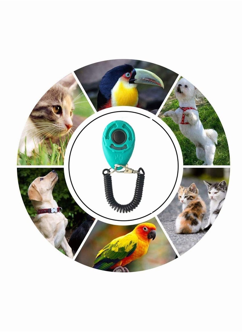 SYOSI Pet Trainer, SYOSI 2 Pack Dog Training Clicker with Wrist Strap, Pet Training Clicker with Big Button Effective Behavioral Training Tool for Cats Birds Puppy Recall (Blue and Black)  - Image 2