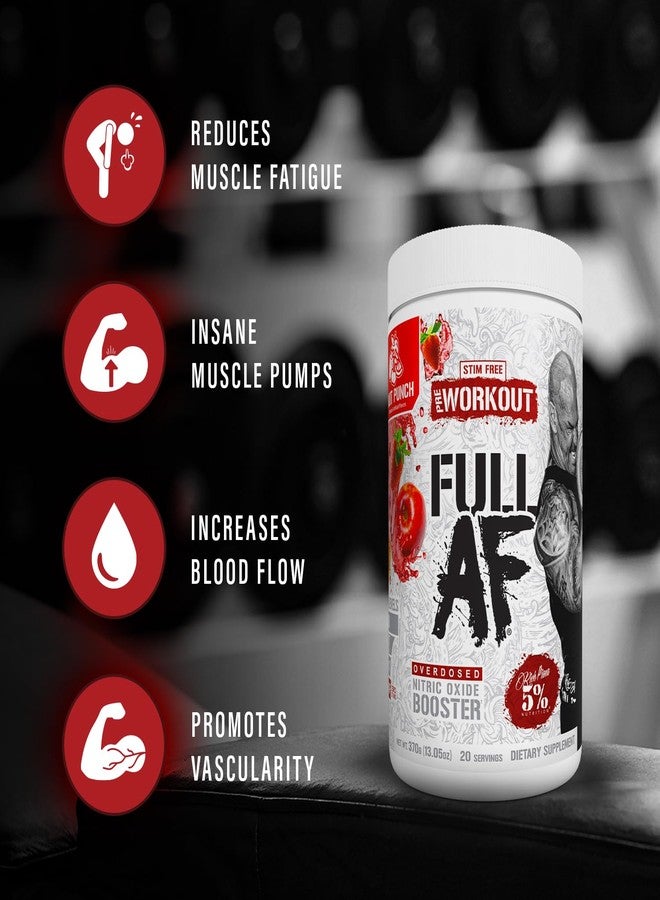 5% نيوتريشن مكمل غذائي قبل التمرين FullAF من 5% Nutrition | خالٍ من المنبهات مع ضخ دموي هائل | إل-سيترولين، إل-تورين، نيتروسيجين، جلسرين | 13.05 أونصة (توت أزرق) - Image 4