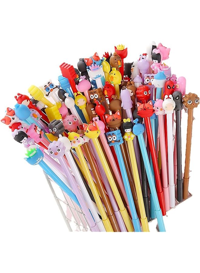 erorex 50 Pcs Cartoon Pens Animal Writing Pens 0.5 Mm Assorted Styles Pens Stationery For Office School Student Kids Present Classroom Party Favors Goodie Bags Fillers Birthday Day Gifts And Prize - Image 1