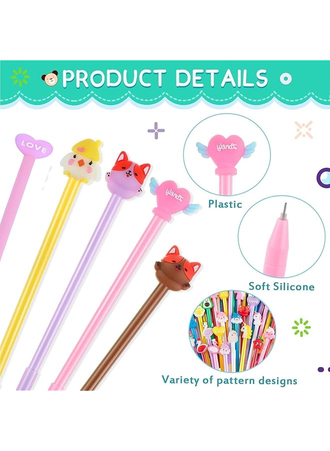 erorex 50 Pcs Cartoon Pens Animal Writing Pens 0.5 Mm Assorted Styles Pens Stationery For Office School Student Kids Present Classroom Party Favors Goodie Bags Fillers Birthday Day Gifts And Prize - Image 4