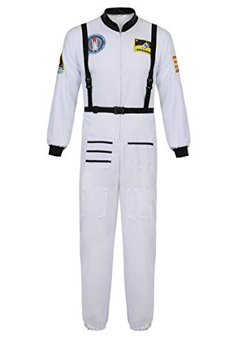 Zhitunemi Mens Astronaut Costume Adult: Mens Halloween Costumes for 2025 Space Suit - Flight Costume Parties Ideas Astronaut White-S - Image 2