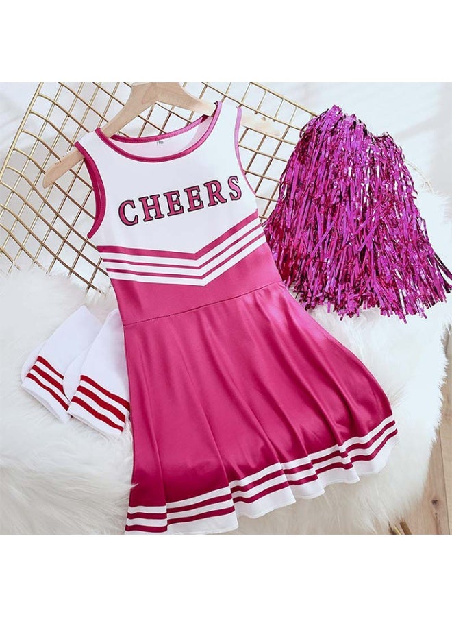 ملابس تشجيع الفتيات - زي تشجيع بدون أكمام - فستان رقص مع مجموعة زهور تشجيعية - Image 3