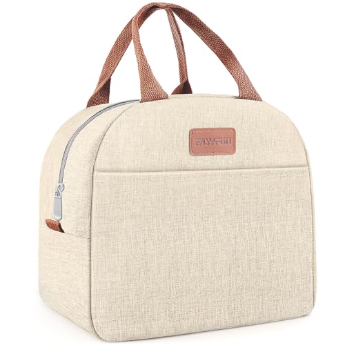 Easyfun Lunch Bag for Women & Men Adult Insulated Lunch Box, Small Leakproof Cooler Food Lunch Containers Reusable High Capacity Lunch Tote Bags for Work, Travel, Outdoor (Beige) - Image 1