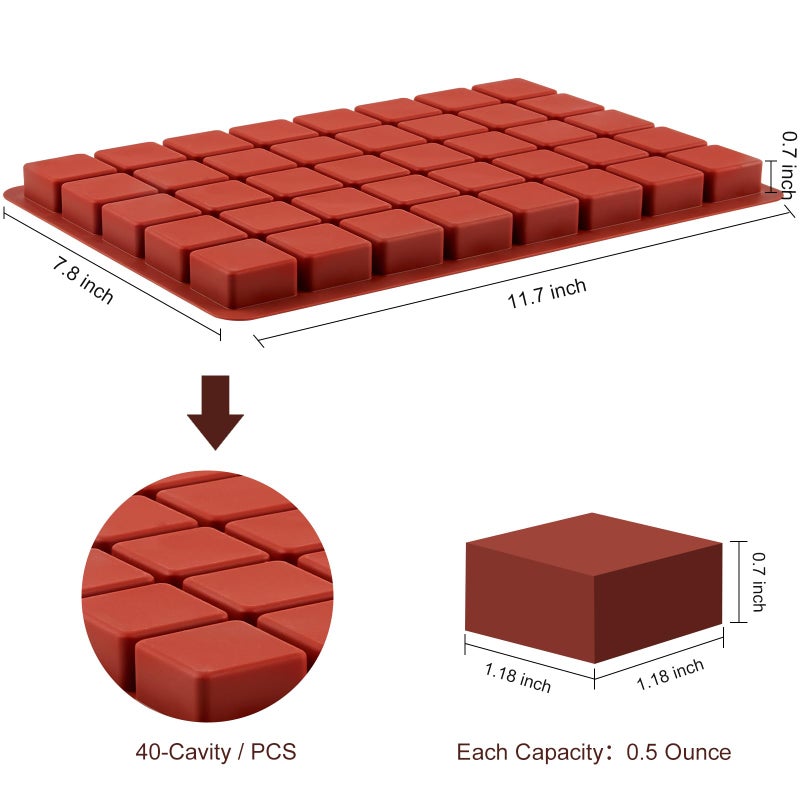 Joersh 2Pcs Square Silicone Caramel Hard Candy Molds For Chocolate  Truffles  Ganache  Jelly  Praline  Brownie  Butter  Ice Cube Tray - Image 2