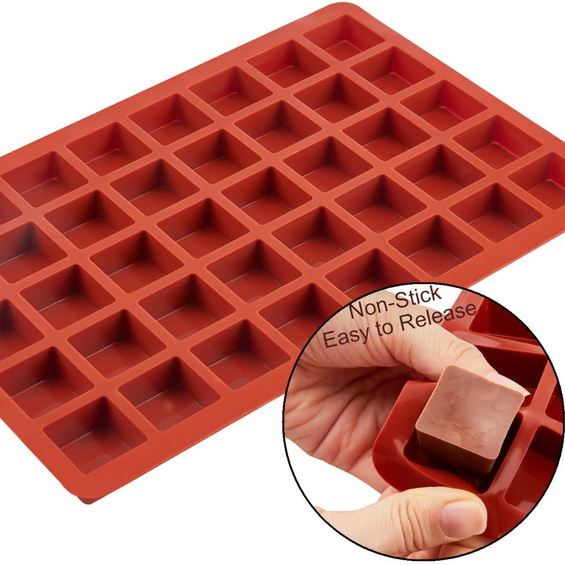 Joersh 2Pcs Square Silicone Caramel Hard Candy Molds For Chocolate  Truffles  Ganache  Jelly  Praline  Brownie  Butter  Ice Cube Tray - Image 4