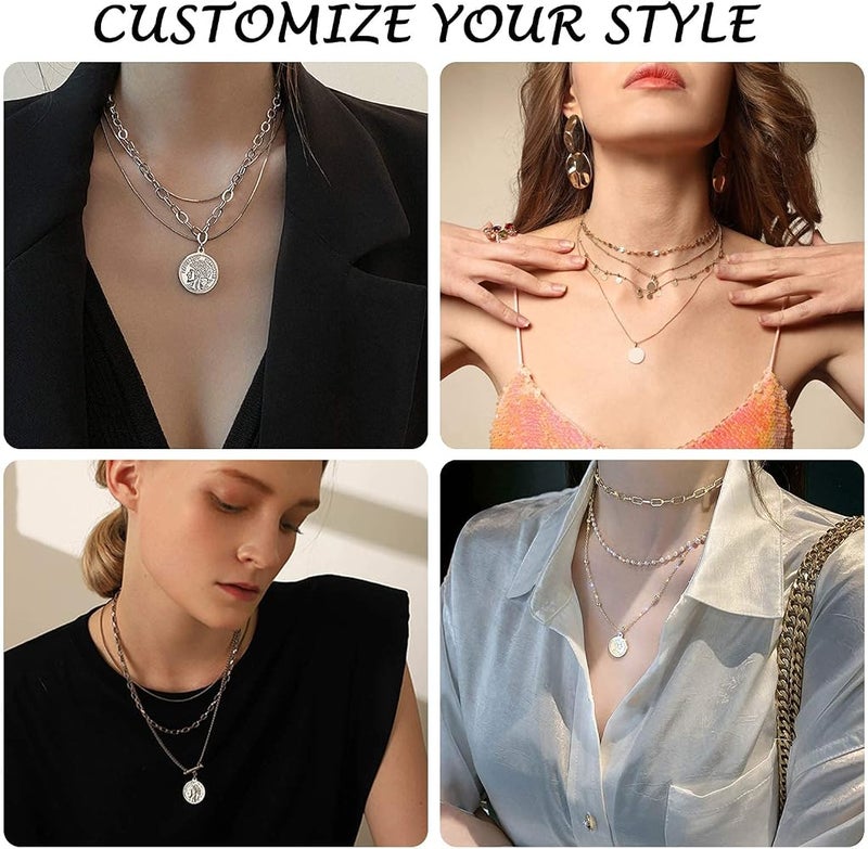 MAKINGTEC Layered Necklace Clasps, 3 Strands Jewelry Spacers Necklace Separator with Lobster Spring Ring Clasps for Layering, Tangle Free Multiple Bracelet Lock Connectors (Gold and Silver) - Image 2