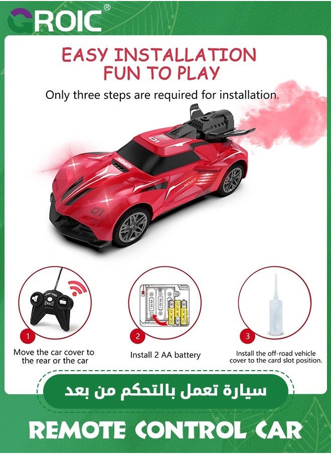 GROIC - Remote Control Car,High Speed RC Car 1/24 Scale Race Supercar Vehicle with Spray Steam,LED Light,RC Racing - Image 1