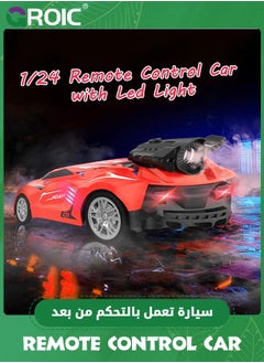 GROIC Remote Control Car,High Speed RC Car 1/24 Scale Race Supercar Vehicle with Spray Steam,LED Light,RC Racing  - Image 3