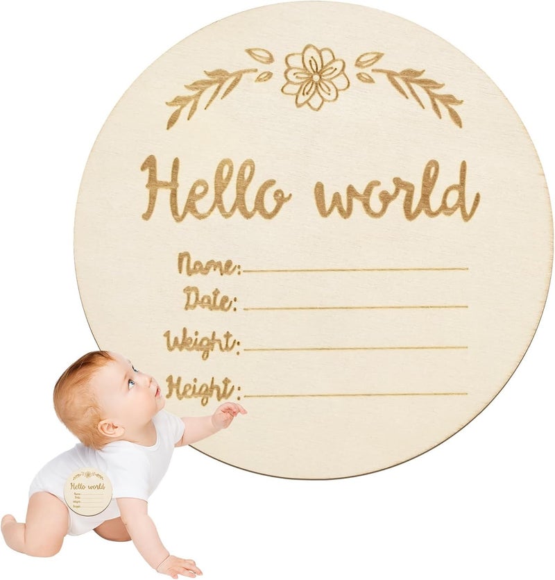 Excefore 14PCS Wooden Baby Monthly Milestone Discs, Eco-Friendly Baby Growth Marker Cards for Newborn Photo Prop, Baby Shower Gifts, DIY Crafts, Monthly Age Announcement, Decoration Ornaments - Image 2