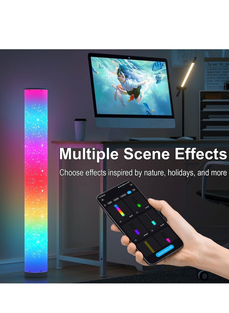 Excefore - Smart Led Floor Lamps, RGB Color Changing with APP & Remote Control, 41 Inch DIY Mode Music Sync Standing Modern Corner Lamp Decor for Living Room Bedroom Game - Image 1