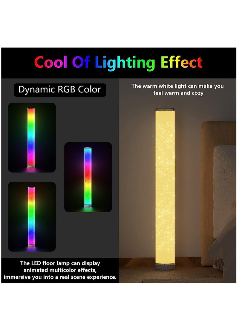 Excefore - Smart Led Floor Lamps, RGB Color Changing with APP & Remote Control, 41 Inch DIY Mode Music Sync Standing Modern Corner Lamp Decor for Living Room Bedroom Game - Image 1