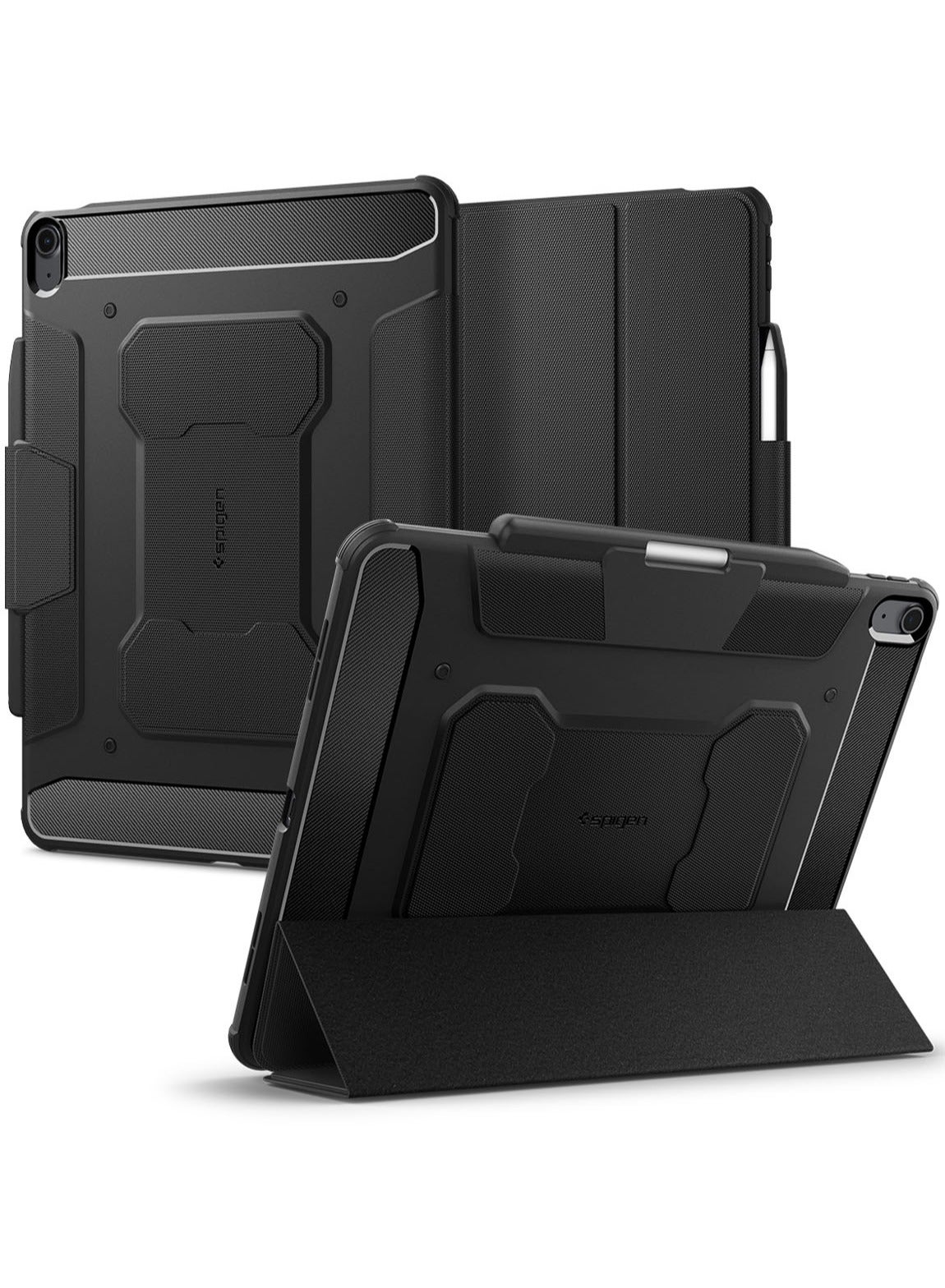 Spigen Rugged Armor Pro for iPad AIR 13 inch Case Cover M3 (2025) / M2 (2024) with Pencil holder - Black