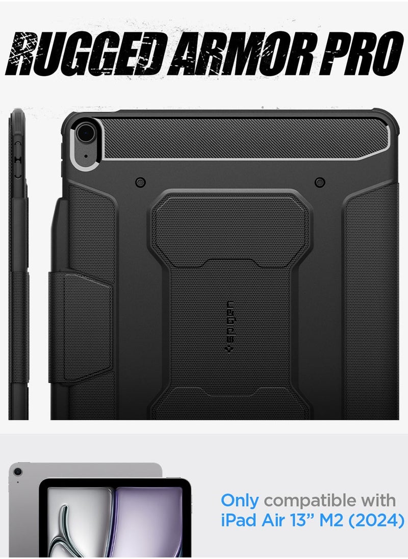 Spigen Rugged Armor Pro for iPad AIR 13 inch Case Cover (2024) M2 with Pencil holder - Black  - Image 2