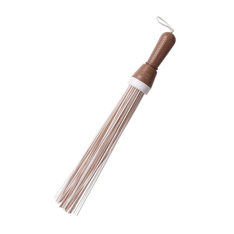 CLASSYTOUCH Plastic Broom for Bathroom Cleaning & Home Floor Cleaning| Hard Bristle Broom for Scrubbing in Bathroom|(Size 52 cm, Color Brown) 60 Plastic Sticks - Image 1