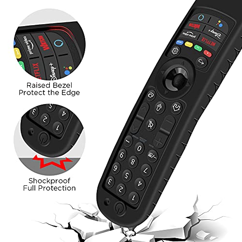 Winceed Silicone Case for LG AN-MR21GA / AN-MR22GA Remote Control [Shockproof] Anti-Slip Protective Cover for LG MR23GA MR24GN Magic Remote Case Sleeve Holder Protector Skin (Black) - Image 4