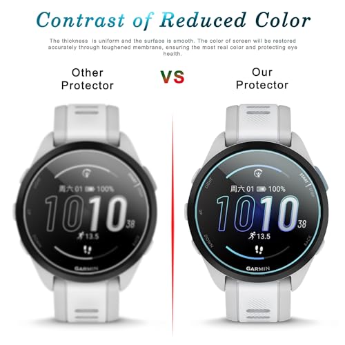 Suoman 3+2 Pack for Garmin Forerunner 165 Screen Protector, Charger Port +[Anti-Scratch] 9H Hardness Tempered Glass Screen Protective Film - Image 4