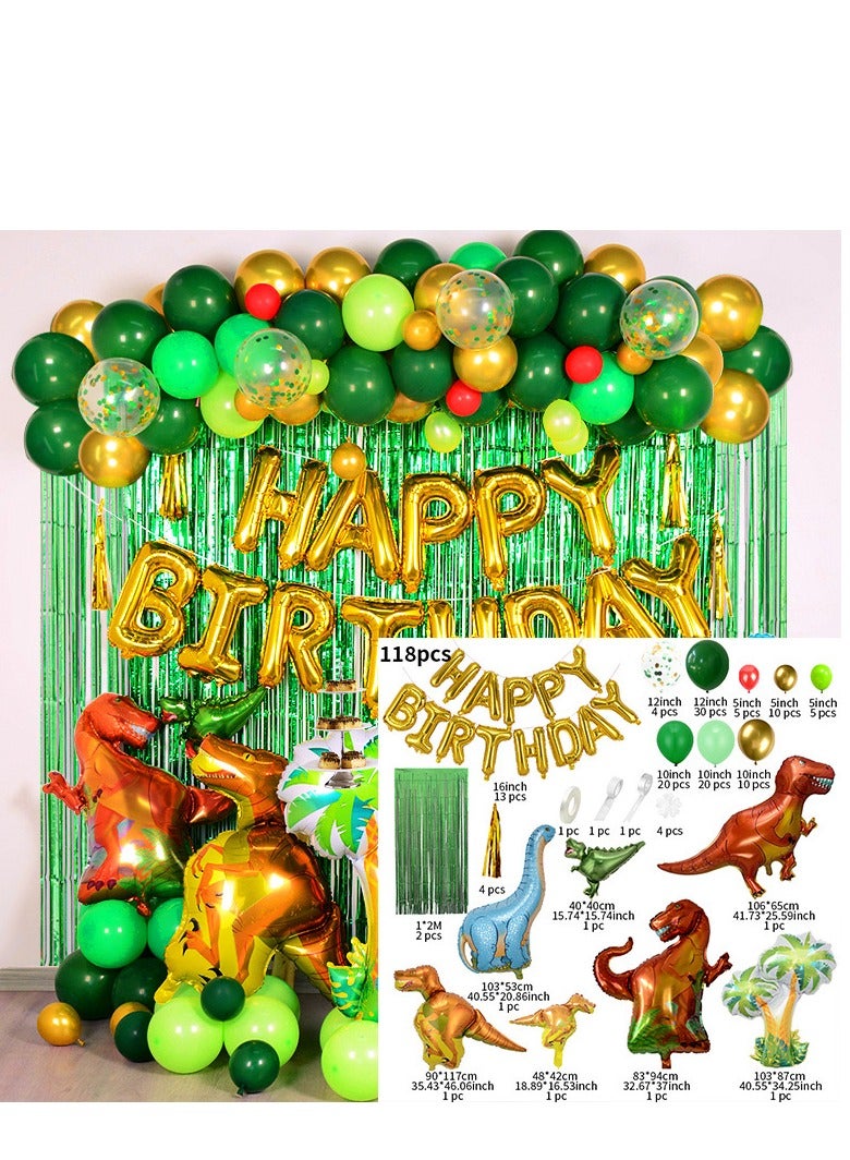 xppier Dinosaur Birthday Party Decoration Set, 118 Pcs Set With Dinosaur Themed Party Favors Include Dinosaurs Balloons, Happy Birthday Banner, Perfect For Your Kid's Party - Image 1