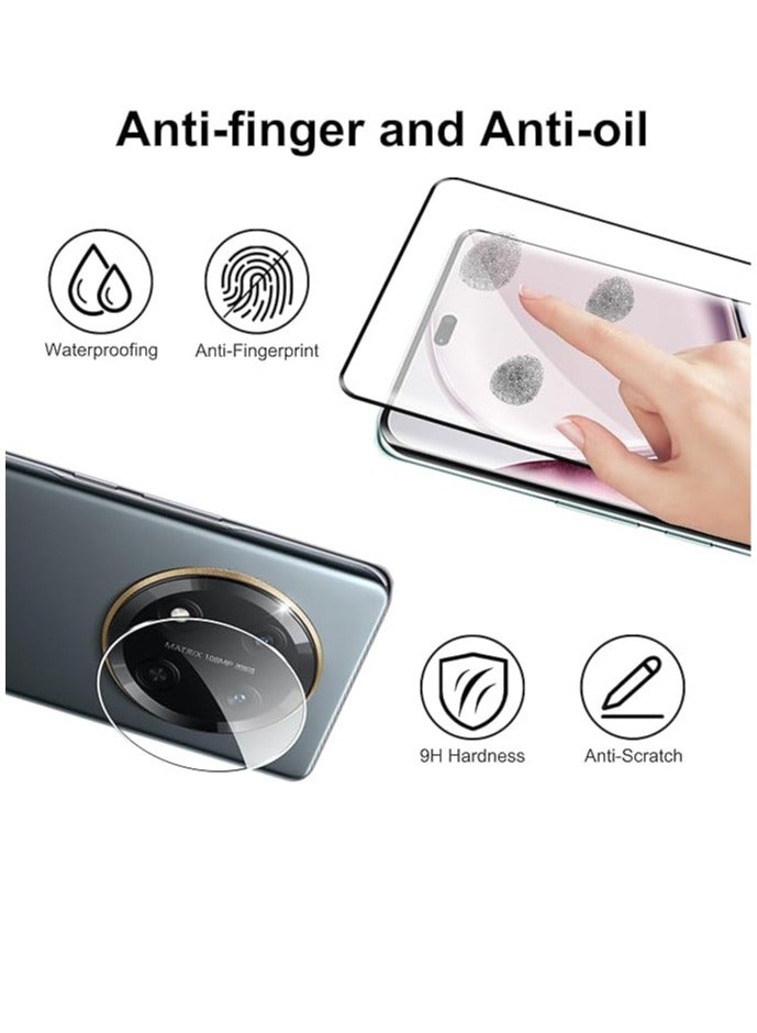 عام واقية شاشة متوافقة مع هونر X9c 5G / هونر X60 برو، [2 حزم] من الزجاج المُعَزَّز + [2 حزم] من واقي عدسة الكاميرا، صلابة 9H، واقي شاشة من العدّ والخدوش بجودة HD فائق الرقة. - Image 3