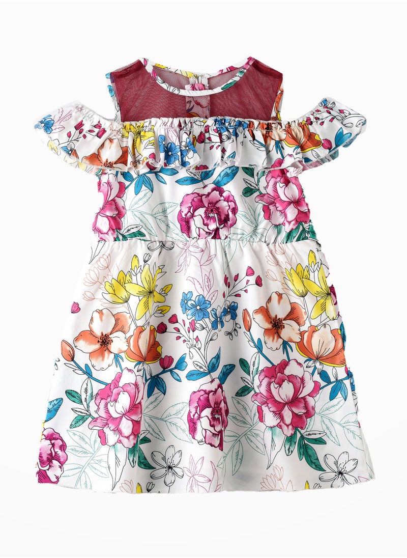 Jelliene Blooming Adventures: Girls' Floral Dress Comfort, Style & Twirls  - Image 1