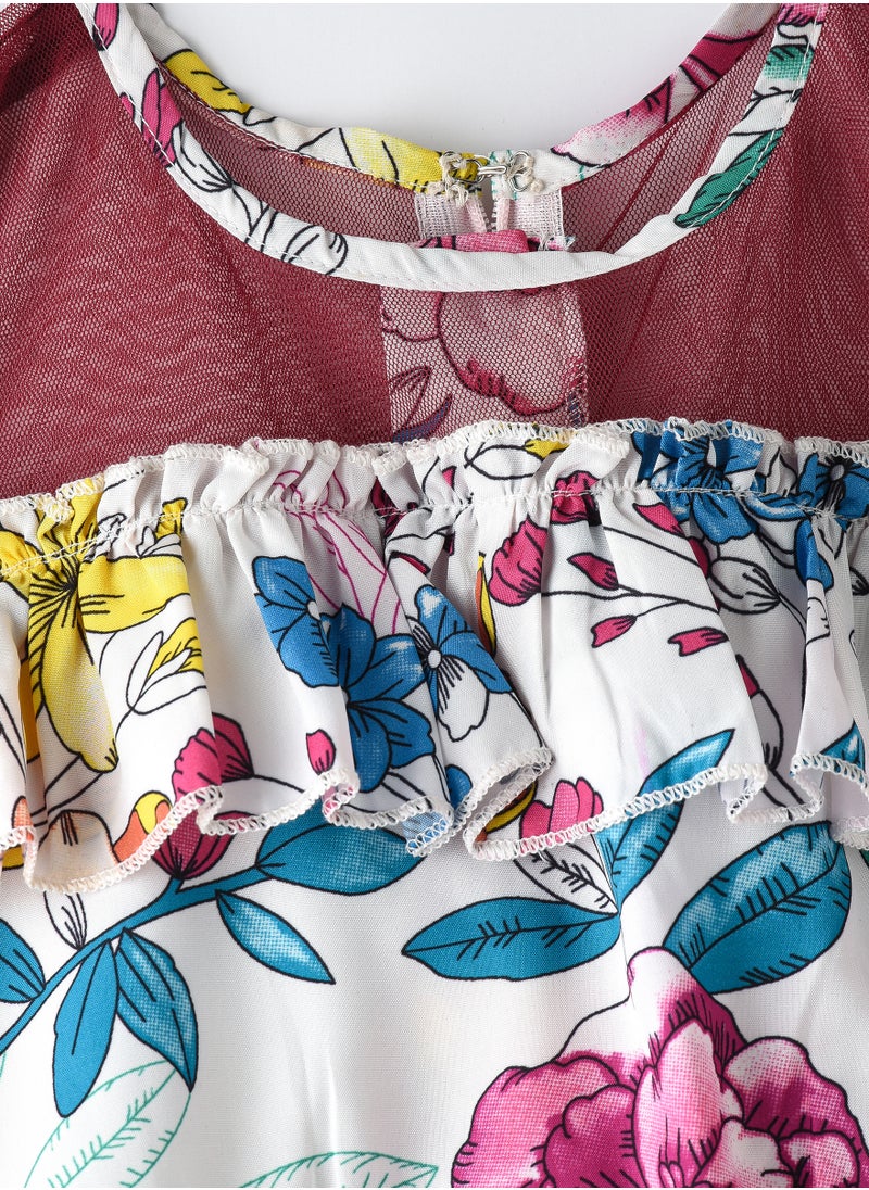 Jelliene Blooming Adventures: Girls' Floral Dress Comfort, Style & Twirls  - Image 3
