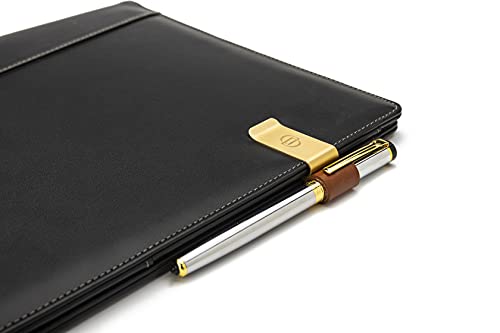 Dryden Designs Fountain Pen - Medium Nib 0.5mm | Includes 6 Ink Cartridges (3 Black, 3 Blue), Notebook Clips and Ink Refill Converter | - Silver. - Image 5