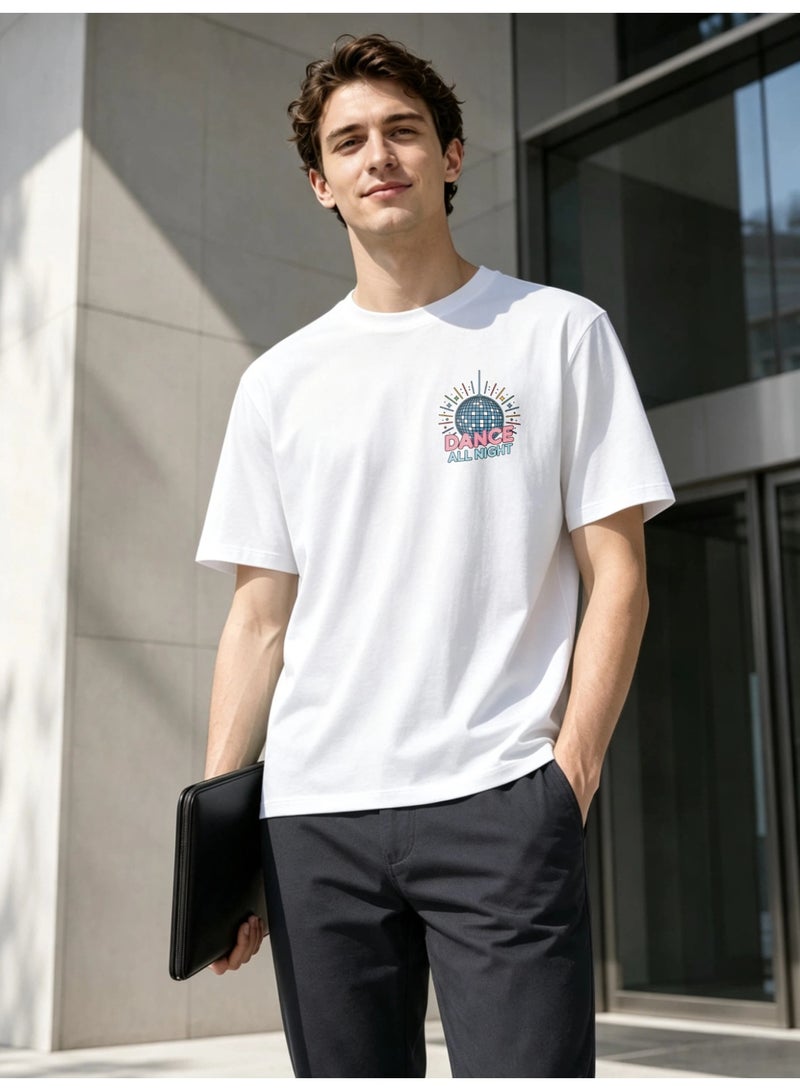 Men's Fashion Pure Cotton Breathable Printed T-Shirt, Loose Fit - Image 1