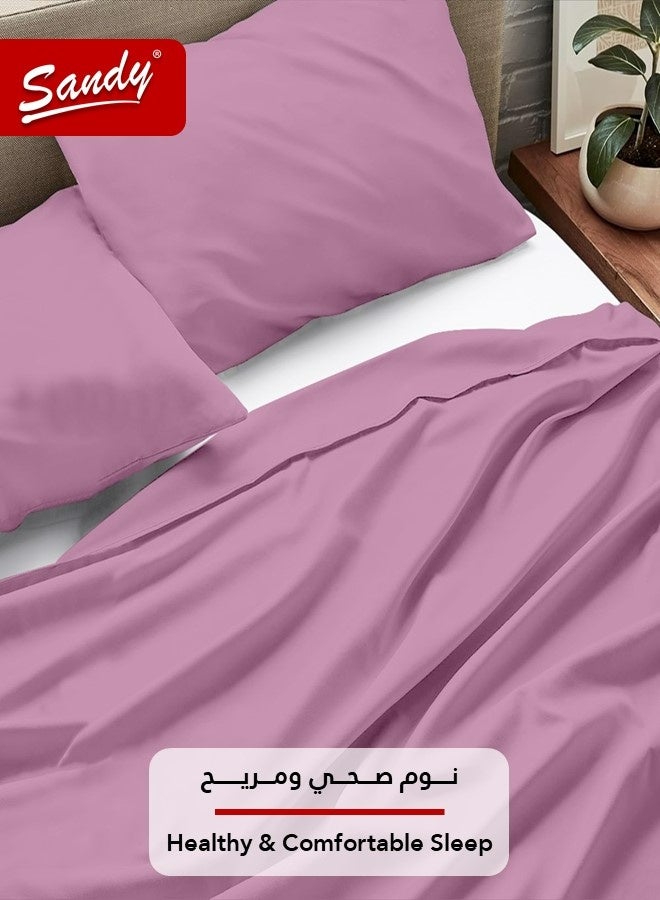 ساندي طقم شرشف سرير ساندي فاخر بجودة الفنادق مع أغطية وسادة، طقم من 3 قطع، شديد النعومة وجيد التهوية وبارد, مقاس دبل مفرد ونص 243 × 205 سم, أوبيرا موف - Image 5