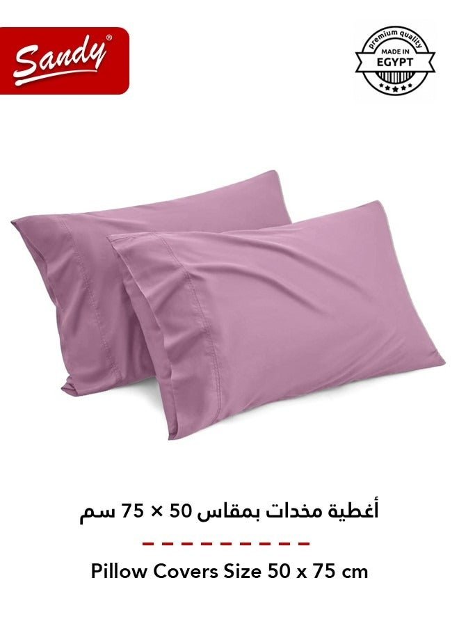 ساندي طقم شرشف سرير ساندي فاخر بجودة الفنادق مع أغطية وسادة، طقم من 3 قطع، شديد النعومة وجيد التهوية وبارد, مقاس دبل مفرد ونص 243 × 205 سم, أوبيرا موف - Image 4