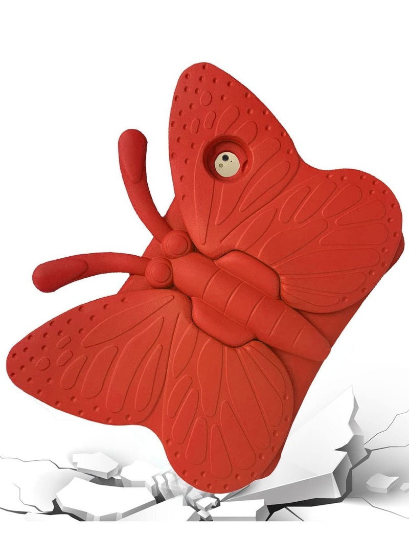 iPad case for Kids, Feitenn 3D Cartoon Butterfly Non-Toxic EVA Light Weight Kid Proof Shockproof case with Kickstand for ipad 5/ ipad 6 /ipad pro 9.7/ New iPad 2017 case ( Red) - Image 5