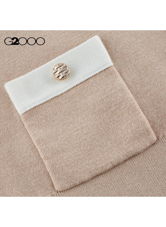 G2000 Warm Autumn Winter Mall Style Wool Blend T Knit Cardigan Camel 3l - Image 4