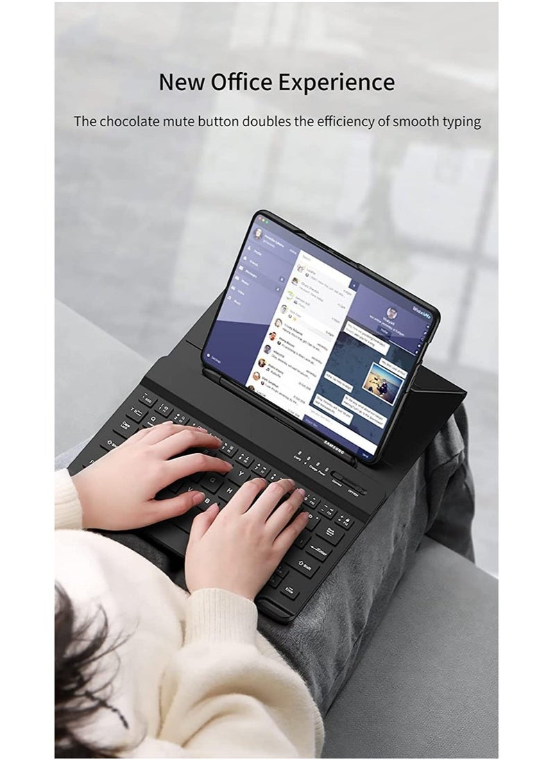 ELTRAZONE Samsung Galaxy Z Fold 4 Case,Screen Protector Keyboard Leather Case Stylus+Pen Slot Phone Office Kit,Folding Phone Cover for Samsung Galaxy Z Fold 4 5G-Black - Image 5