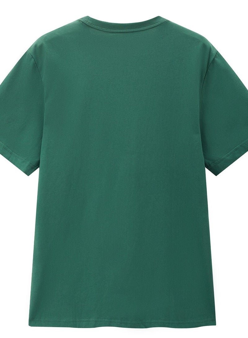 GIORDANO تي شيرت رجالي بأكمام قصيرة و ياقة دائرية مطبوعة | حصري على الإنترنت - Image 4