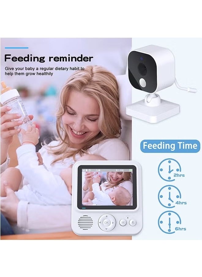 Gonice Baby Monitor with Camera and Audio LCD Wireless Baby Monitor With Night Vision Two-Way Talk Baby Monitor No WiFi Nanny Security Night Vision Temperature Sleep Camera baby monitor With Night Vision, Room Temperature Monitoring High Sensitivity Microphone and Speaker with Night Light  - Image 3