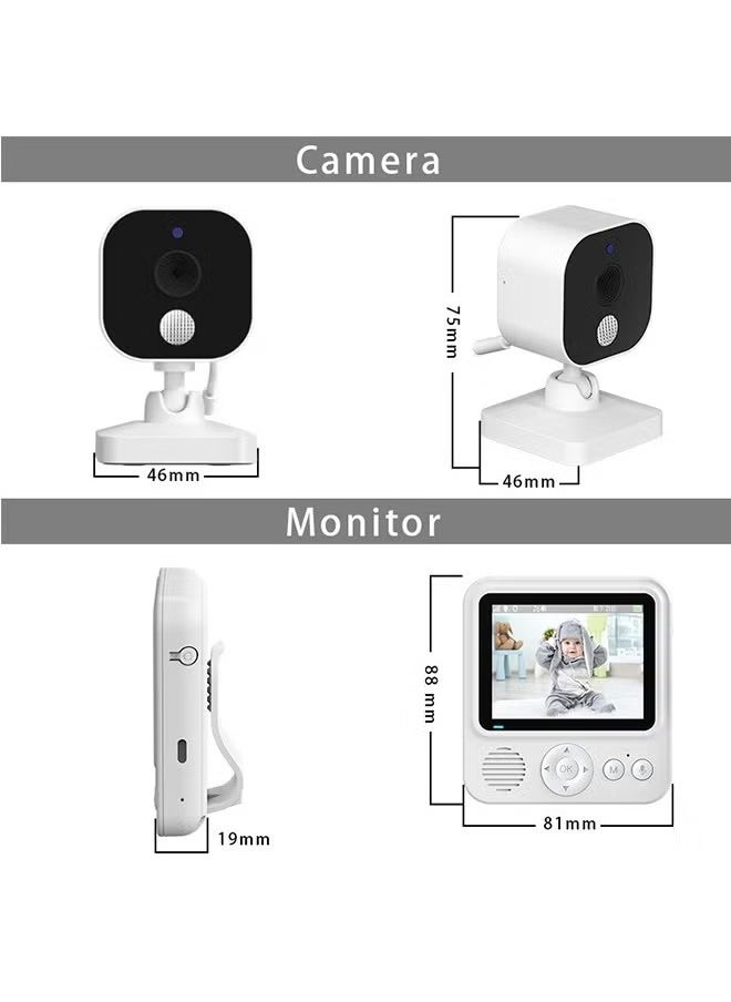Gonice Baby Monitor with Camera and Audio LCD Wireless Baby Monitor With Night Vision Two-Way Talk Baby Monitor No WiFi Nanny Security Night Vision Temperature Sleep Camera baby monitor With Night Vision, Room Temperature Monitoring High Sensitivity Microphone and Speaker with Night Light  - Image 5