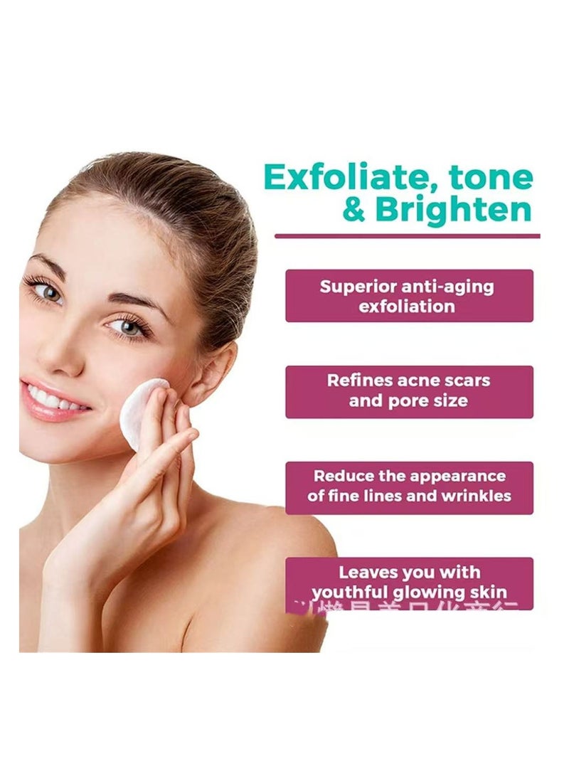 LANEMAY Glycolic Acid and Salicylic Acid Exfoliating Pads Pore Cleansing Acne Scar and Fine Line Treatment Facial Peel Pads - Image 3