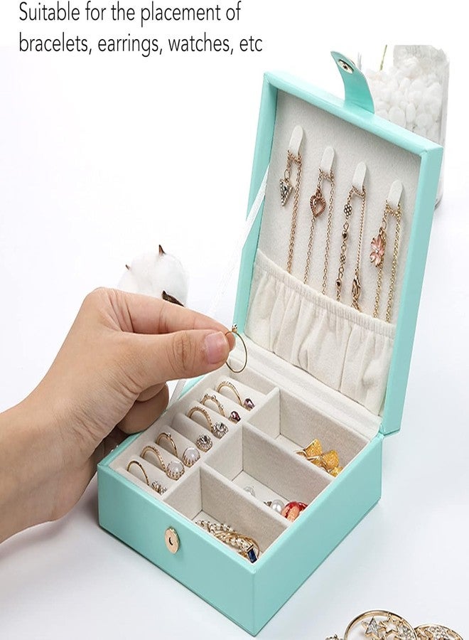 NANIAAY Jewellery Organisers Box Travel, Multi-Compartment Jewelry Storage Box Organizer for Earrings, Necklace, Rings, Pendants (Blue) - Image 3
