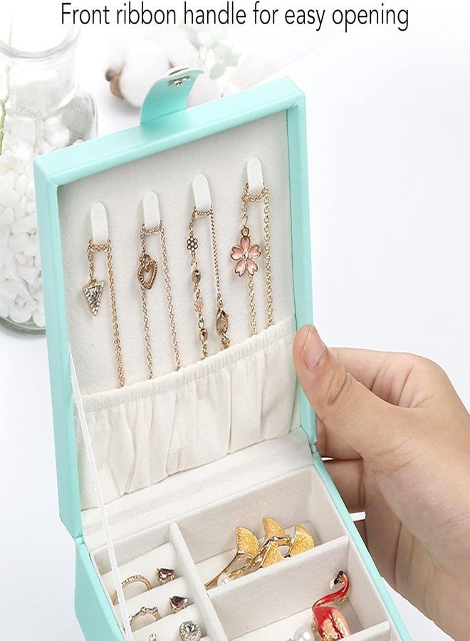 NANIAAY Jewellery Organisers Box Travel, Multi-Compartment Jewelry Storage Box Organizer for Earrings, Necklace, Rings, Pendants (Blue) - Image 4