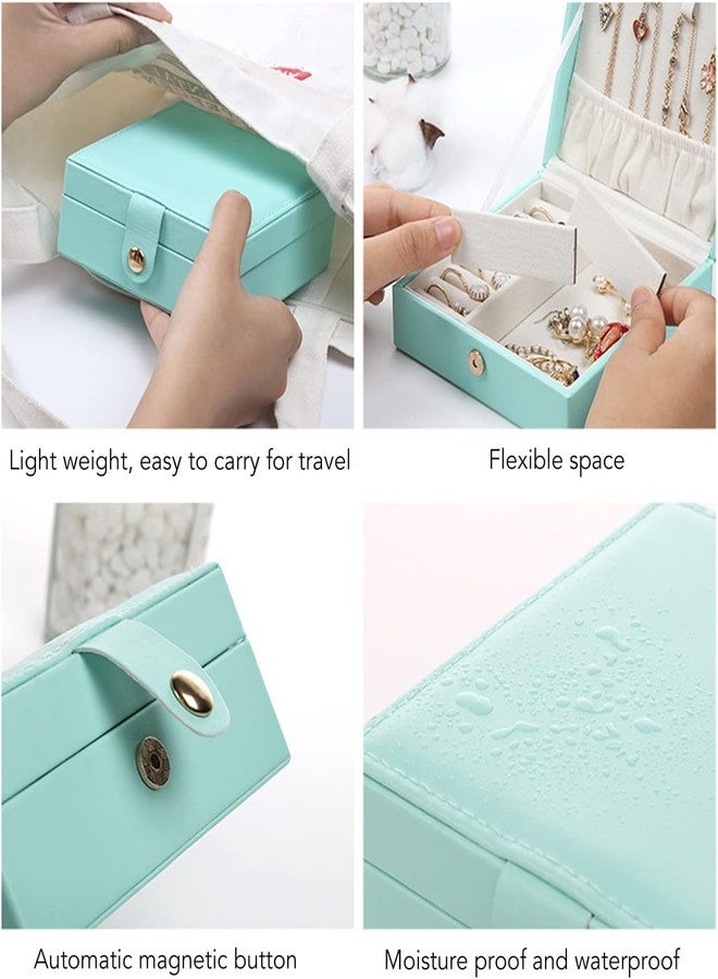 NANIAAY Jewellery Organisers Box Travel, Multi-Compartment Jewelry Storage Box Organizer for Earrings, Necklace, Rings, Pendants (Blue) - Image 5