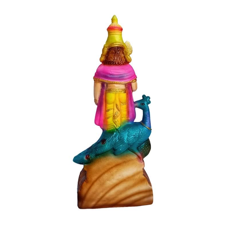 Newven Handcrafted Murugan Showpiece Hindu God Kumaraswamy Idol Decorative Statue Figurine for Home Decor Gifts Multicolour Poly Marble 26 X 11 X 7 CM - Image 5