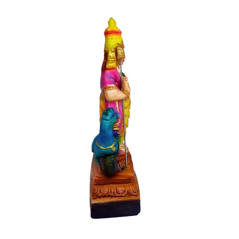 Newven Handcrafted Murugan Showpiece Hindu God Kumaraswamy Idol Decorative Statue Figurine for Home Decor Gifts Multicolour Poly Marble 26 X 11 X 7 CM - Image 4