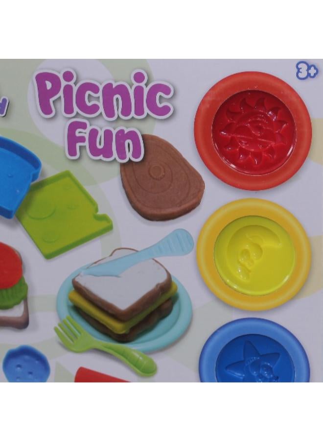 Kid's dough Kids Dough Picnic Fun Play Set – 4 Dough Cups with Toast Molds - Image 3