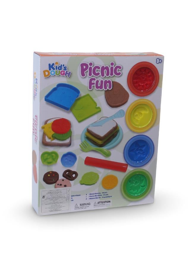 Kid's dough Kids Dough Picnic Fun Play Set – 4 Dough Cups with Toast Molds - Image 1