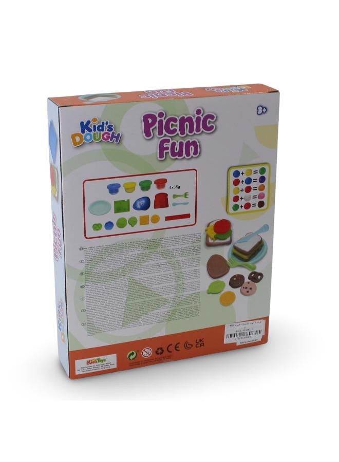 Kid's dough Kids Dough Picnic Fun Play Set – 4 Dough Cups with Toast Molds - Image 2