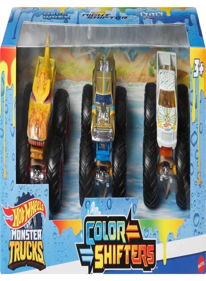 Hot Wheels Monster Trucks 1:64 Color Shifters, 3-Pack of Toy Trucks That Change Decos in Ice Cold Water & Change Back in Warm Water, Toy for Kids, HGX20 - Image 5