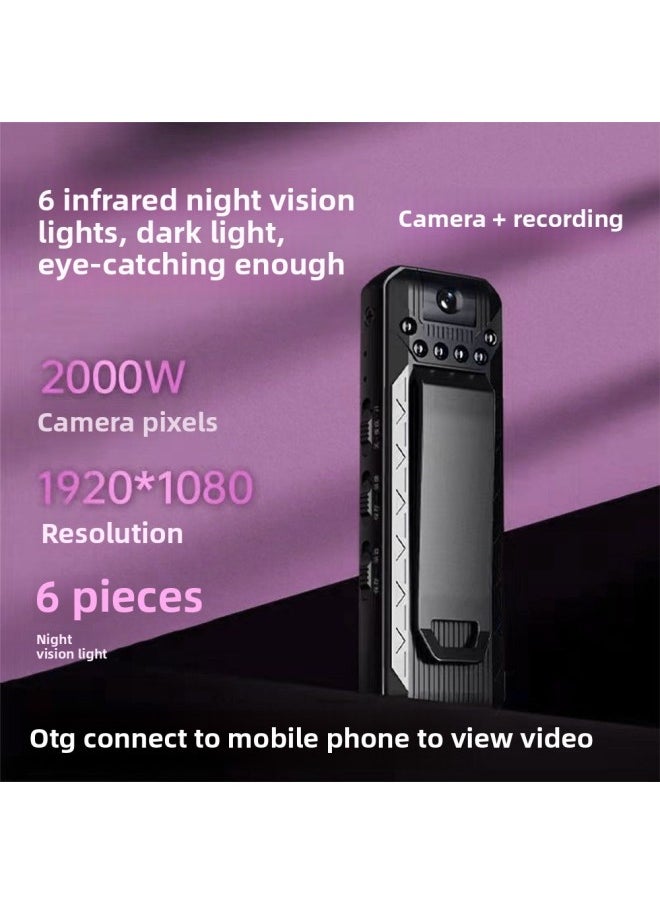 Generic Portable Law Enforcement Recorder Outdoor Night Vision Camera Small Video Recorder HD Camera Small Recorder-Body Color:128GBTF Card + Recorder  - Image 2